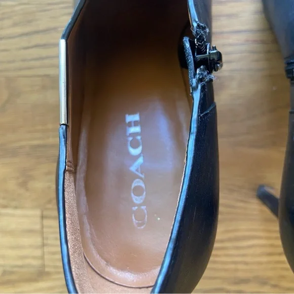 Womens black coach Seneca glaze leather  bootie size 10 - Picture 11 of 16